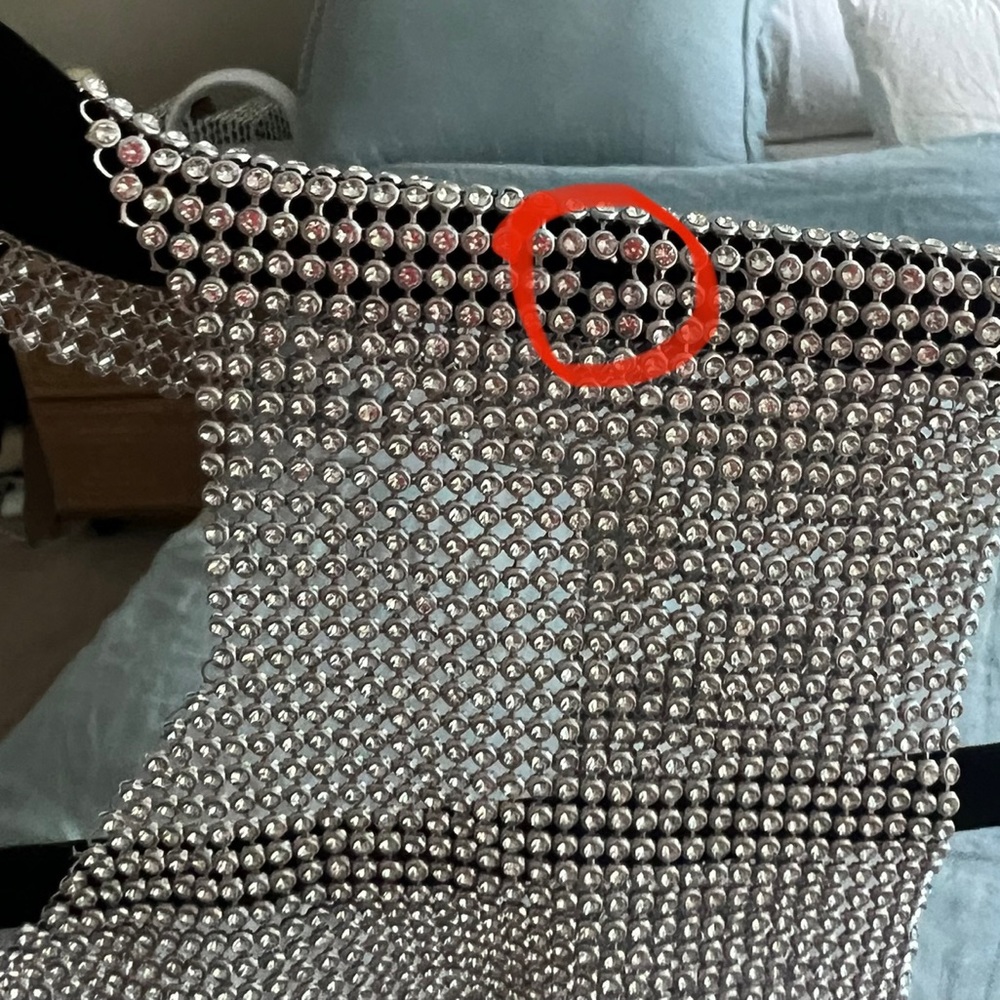 ZARA Rhinestone Open Back Top | Silver - Picture 12 of 12